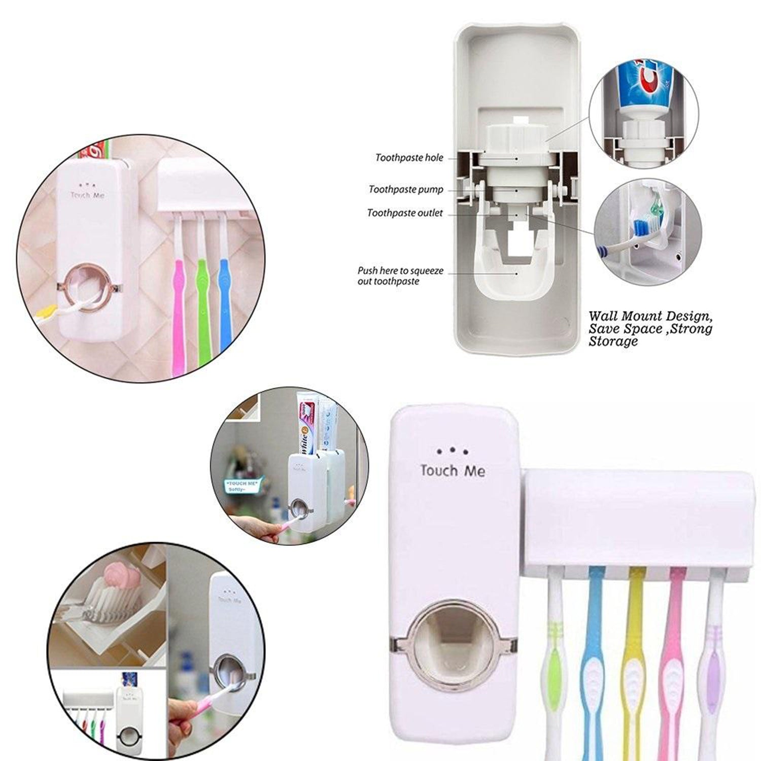 Toothpaste Dispenser & Tooth Brush Holder - Shopmania Wholesale
