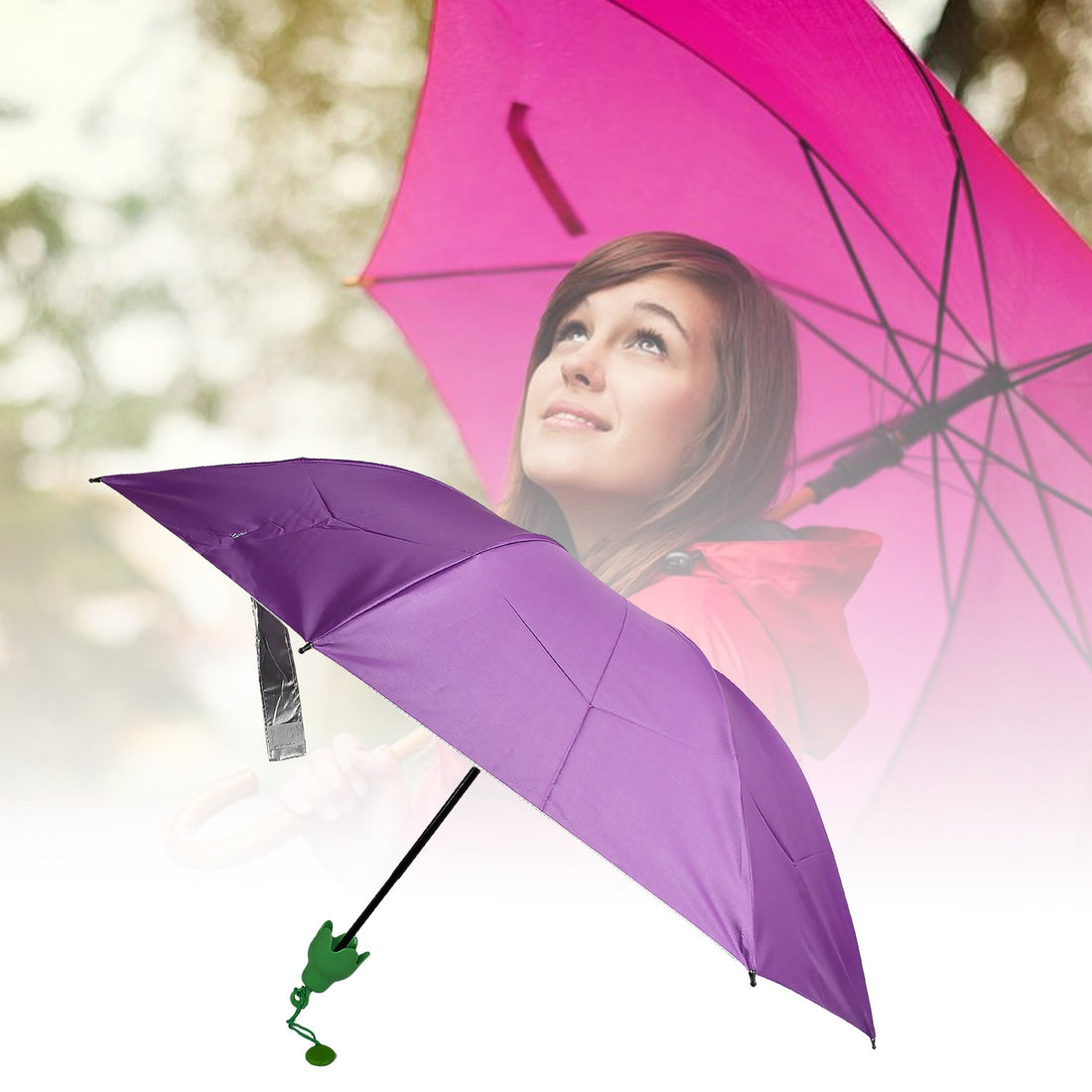 Vegetable shaped Folding Umbrella, Plastic Case Creative Fashion Folding Mini Sun Shade Rain Umbrella, Unique Umbrella, Sun & UV Protection, Cute Design (1 Pc) your brand