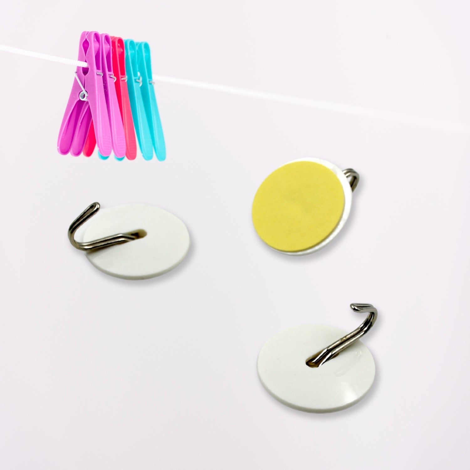 Strong Self-Adhesive Hooks (2 Pc): Heavy Duty, Waterproof, All-Purpose - Shopmania Wholesale
