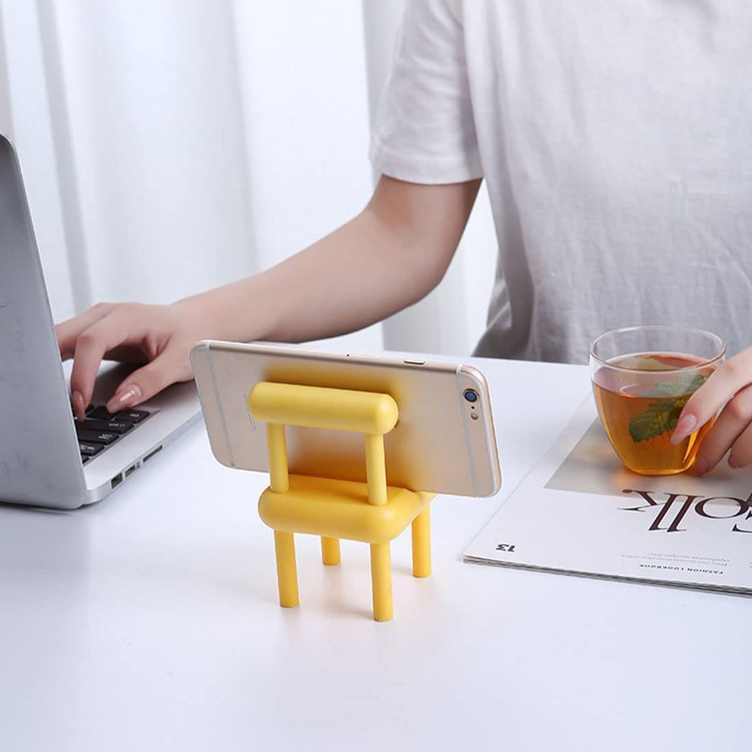 Mobile Phone Holder, Mini Chair Cell Phone Stand, Portable Smartphone Dock, Cellphone Holder for Desktop Design Compatible with All Mobile Phones (1 Pc) - Shopmania Wholesale