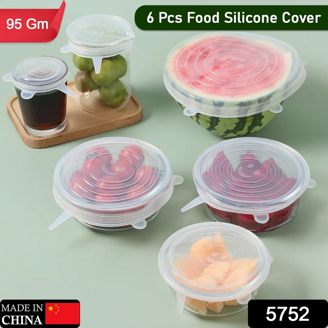 Silicone Stretch Lids, Food Cover For Freezer Microwave Oven Safe Fresh-Keeping Flexible Covers for Utensils, Dishes, Plates Jars, Cans, Mugs, Bowl Covers Food Safety Seal Lids (6 Pcs Set /95 Gm ) - Shopmania Wholesale