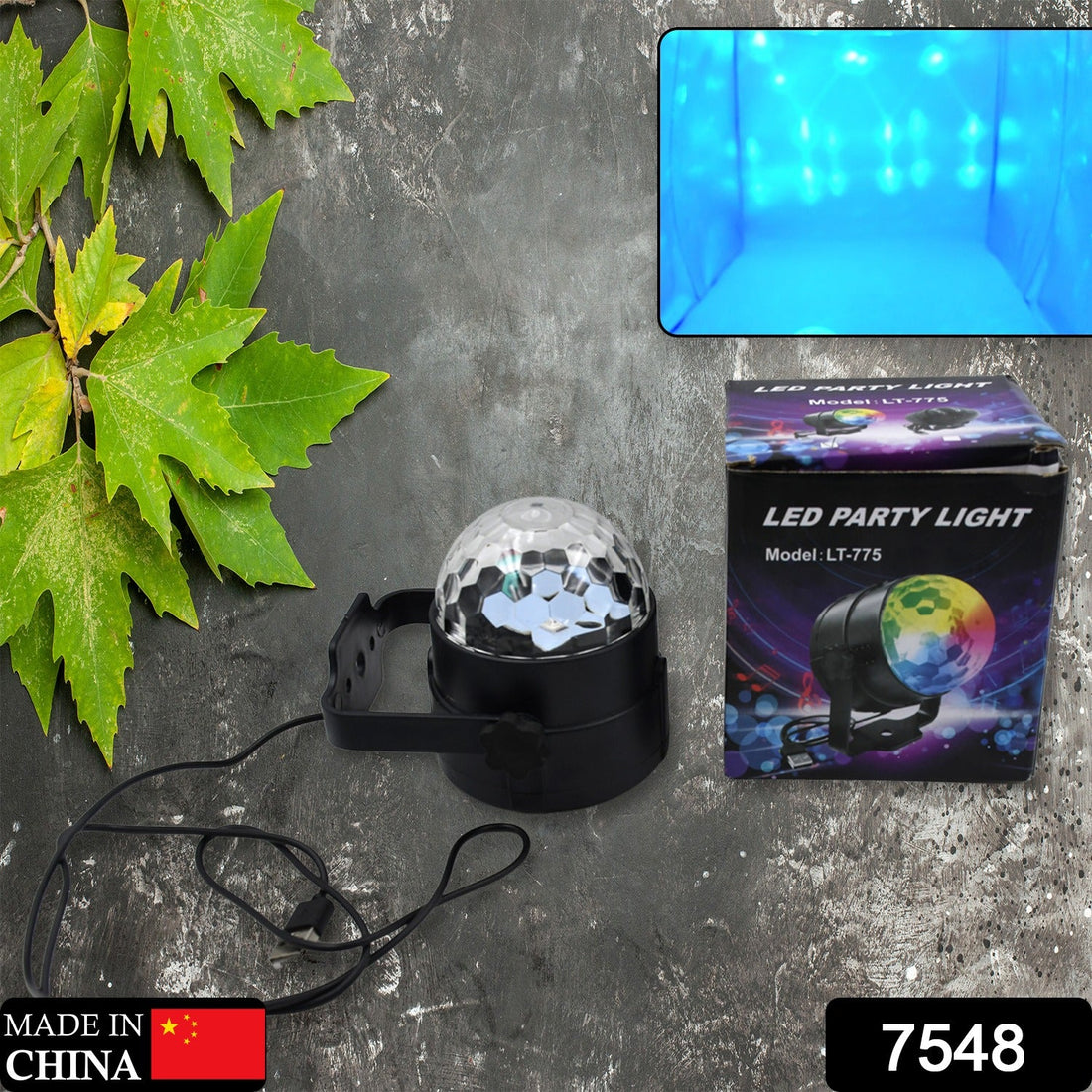 DJ stage light with disco ball effect, USB charging