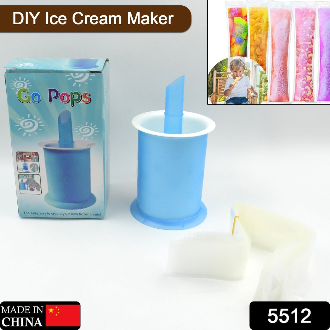 Homemade Popsicle Maker Manual Ice Cream Machine With Approx 20 Pcs Packing Bag Popsicle Mold Convenient Maker Manual Ice Cream Machine For Kids Adults DIY, Reusable your brand