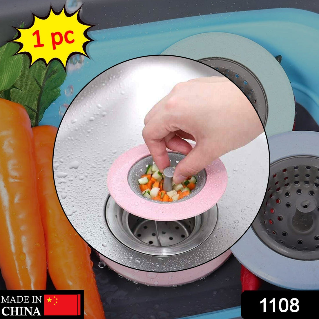 Silicone sink strainer, kitchen basin basket