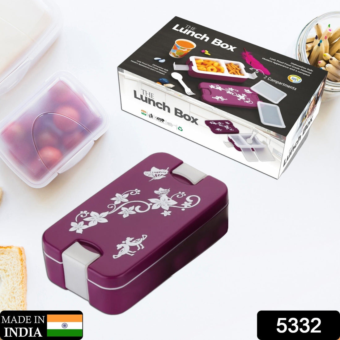 Two-compartment lunch box
