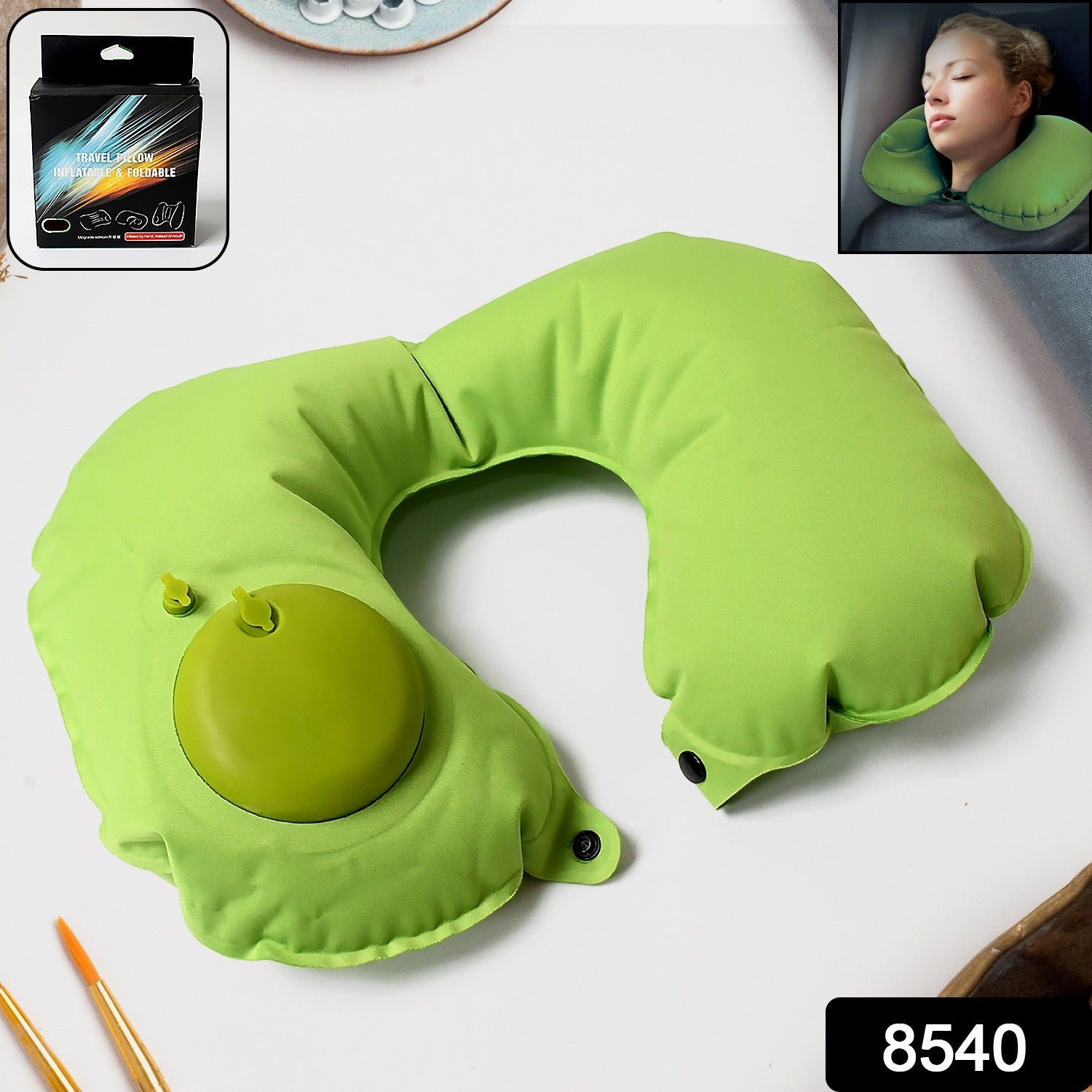 Inflatable & Foldable, Pillow U Shape Air Cushion Travel Pillow, Travel Business Trip Neck Pillow for Long Trips, Ideal for Men & Women Portable, and Perfect for Backpacking, Car Camping, and Even Airplane Travel your brand