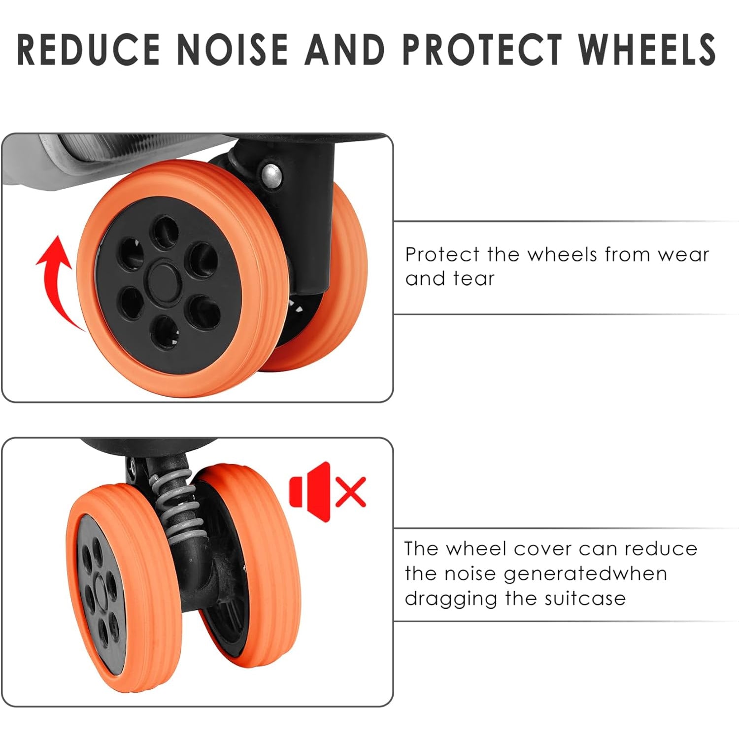 Luggage Wheel Covers, 8 Pcs Luggage Wheel Covers For Suitcase, Reduce Noise For Travel Luggage Suitcase, Silicone Suitcase Wheels Cover, For Protect Suitcase Wheels (8 Pcs) - Shopmania Wholesale