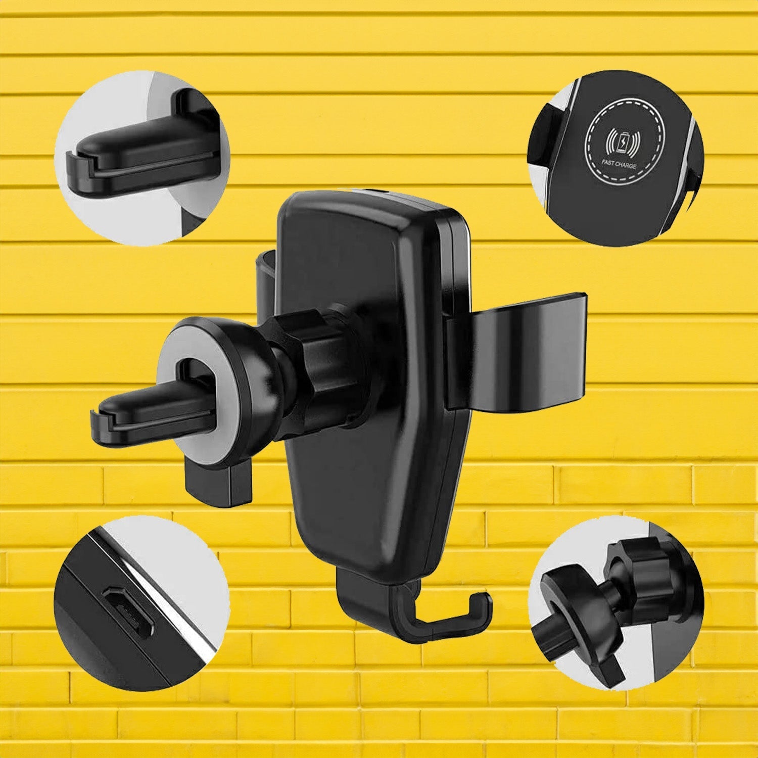 Car Phone Holder Wireless Car Charger 10W Qi Fast Charging Car Charger Gravity Auto Clamping 360Â° Rotation Air Vent Car Mount Holder your brand