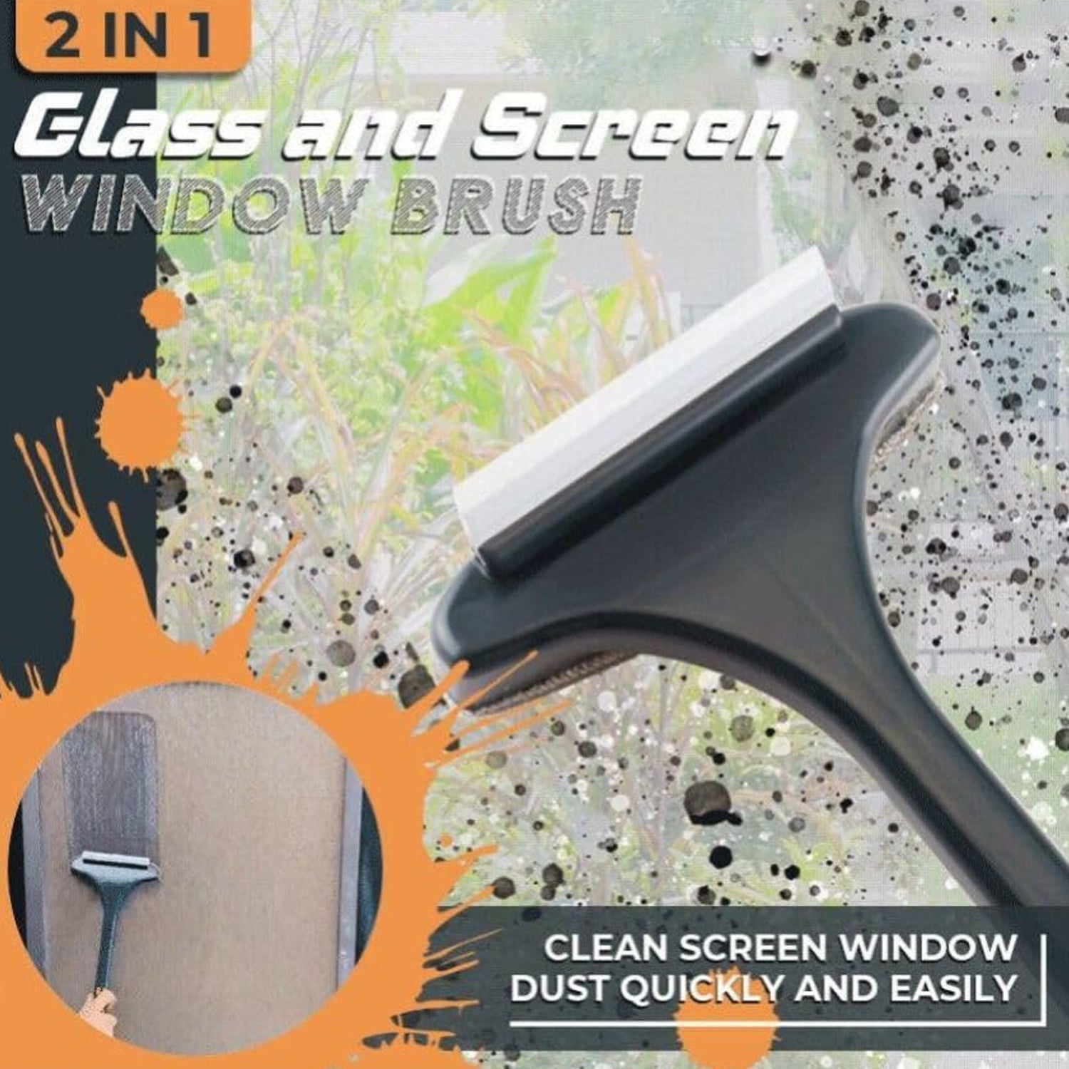 Brush 2 in 1 Mesh Cleaning Brush & Wiper with Extended Handle Window Cleaning Brush Net Cleaner,Magic Window Cleaner Brush, Window Mesh Cleaner (1 Pc) - Shopmania Wholesale