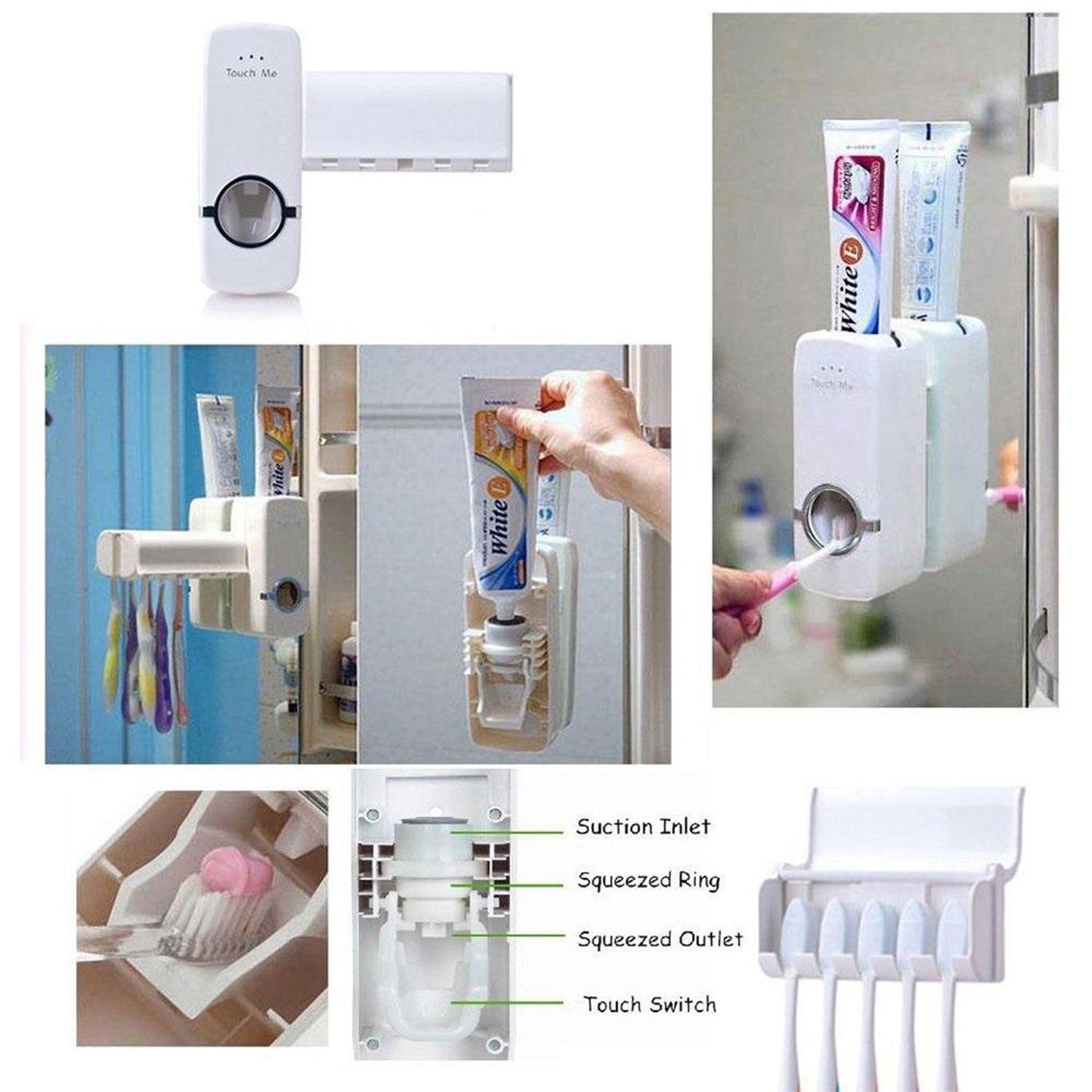 Toothpaste Dispenser & Tooth Brush Holder - Shopmania Wholesale