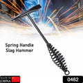 Welding Slag Removal Tool Chipping Hammer with Coil Spring Handle, Mufti Functional for Cleaning Removing Slag Industrial Weld Slag Spatter Removal Tool Welding Hammer, for Machinery Electrician (1 Pc ) your brand