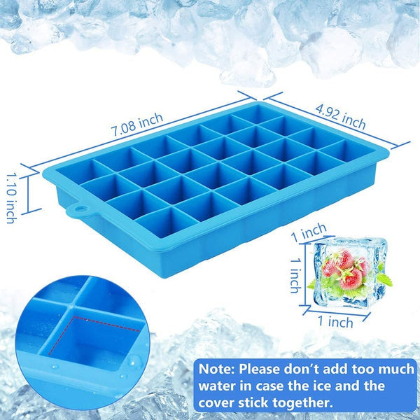 Silicone Ice Cube Trays 24 Cavity Per Ice Tray [Multicolour] your brand