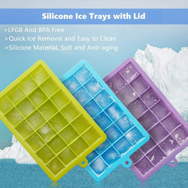Silicone Ice Cube Trays 24 Cavity Per Ice Tray [Multicolour] your brand