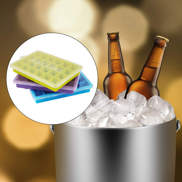 Silicone Ice Cube Trays 24 Cavity Per Ice Tray [Multicolour] your brand