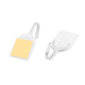 Plastic hook for hanging towels and robes.