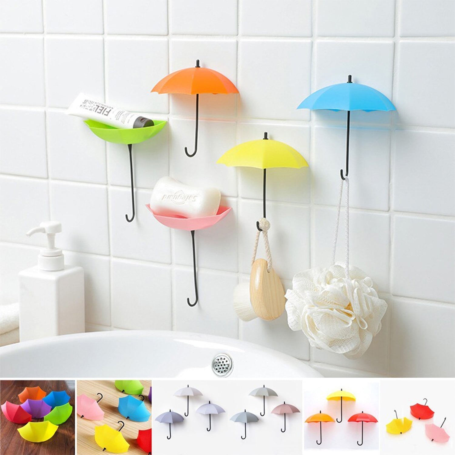 Multipurpose Umbrella Key Hat Holder Wall Hanging Hook Multicolor your brand