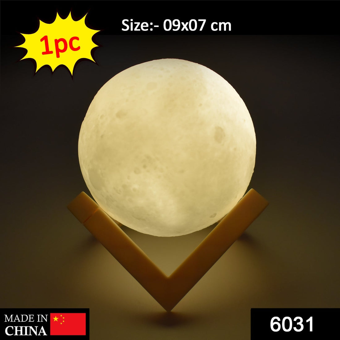 3D moon lamp with touch control for adjustable brightness