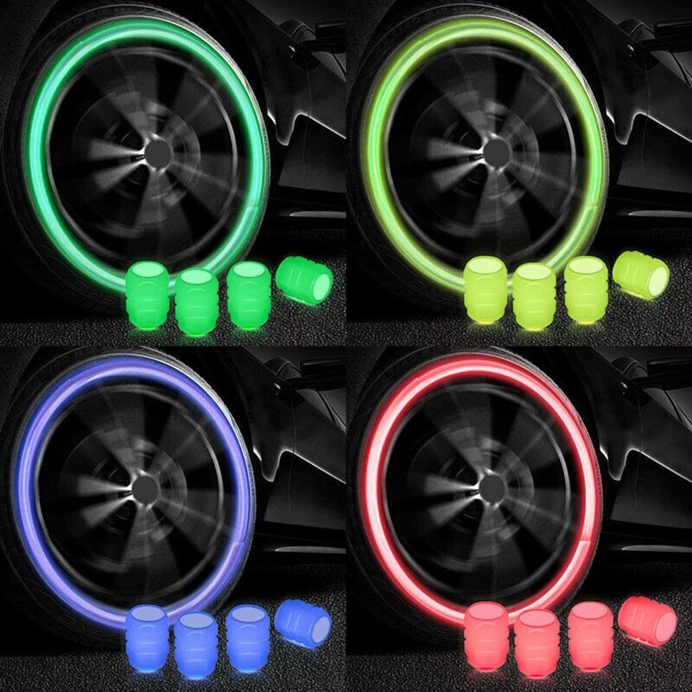 Tyre Valve Caps Luminous Glow Car Tire Air Stem Valve Cap Covers vaal cap ( 4 Pcs Mix Colour) - Shopmania Wholesale