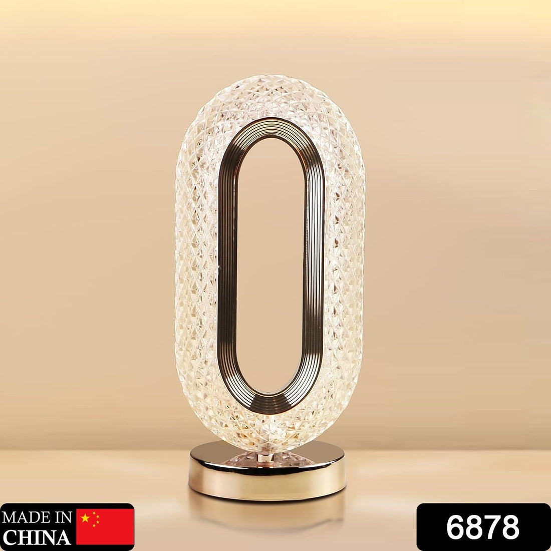 Crystal table lamp with touch control and 3-way dimmable light