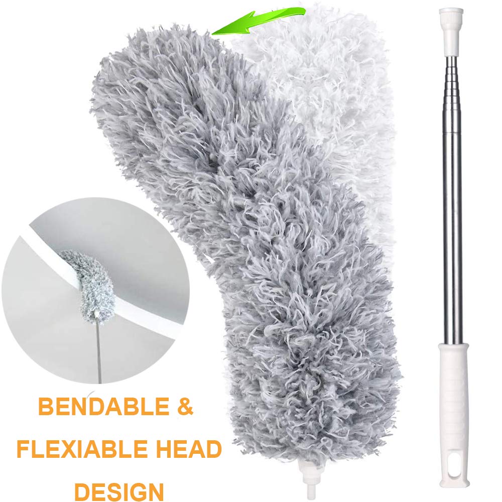 Microfiber Dusters for Cleaning, Telescoping Feather Duster with 100 inches Extendable Handle Pole, Dusting Cleaning Tools for Cleaning High Ceiling, Ceiling Fan, Blinds, Cobwebs, Furniture, Cars - Shopmania Wholesale