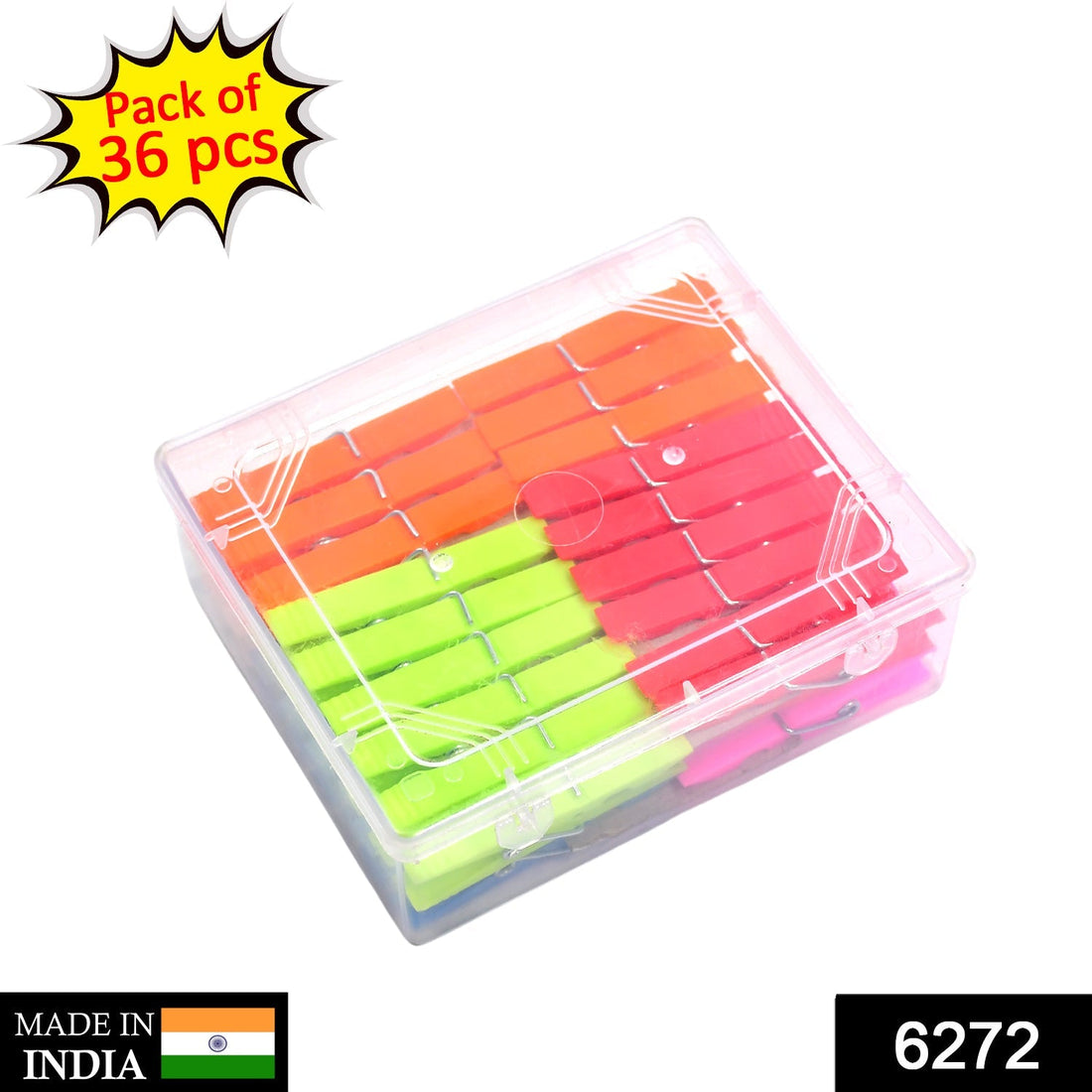 Plastic clothes clips for drying with storage box.