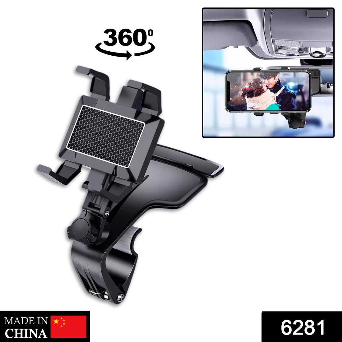 Car Mobile Phone Holder Mount Stand with 360 Degree. Stable One Hand Operational Compatible with Car Dashboard. - Shopmania Wholesale