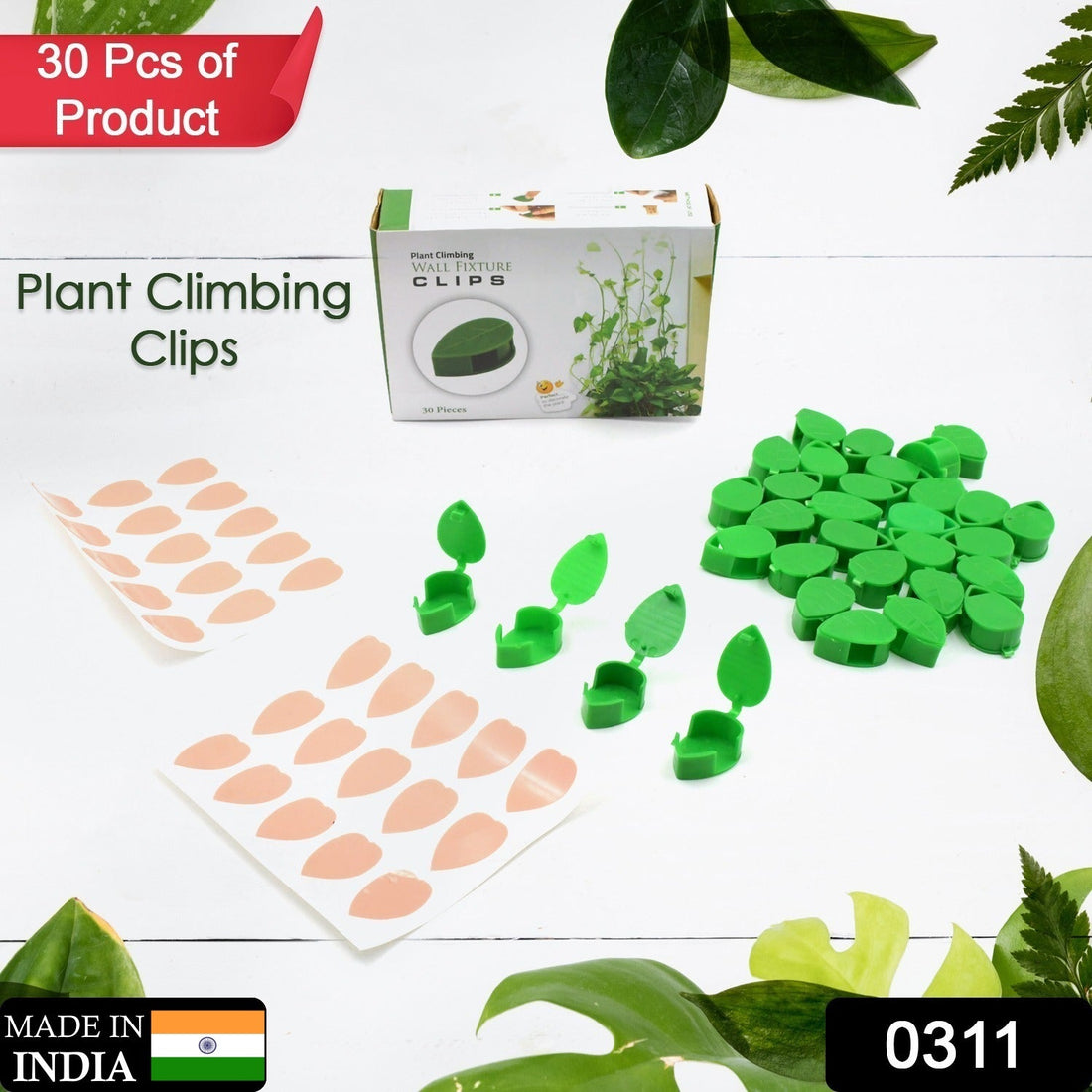 Plant Climbing Wall Fixture Clip Self-Adhesive Hook Vines Traction Invisible Stand Green Plant Clip Garden Wall Clip Plant Support Binding Clip Plants for Indoor Outdoor Decoration (30 Pcs Set) - Shopmania Wholesale