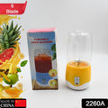 Portable Electric USB Juice Maker 6 blade Blender Grinder Mixer Personal Size, USB Rechargeable Mini Juicer for Smoothies and Shakes with Juicer Cup - 400ml - Shopmania Wholesale