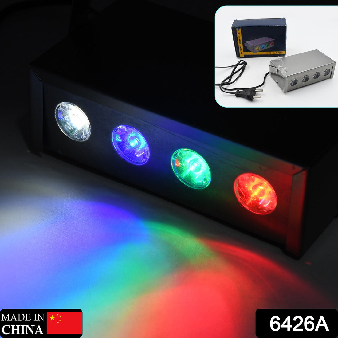 Mini laser projector with RGBW lighting for stage effects