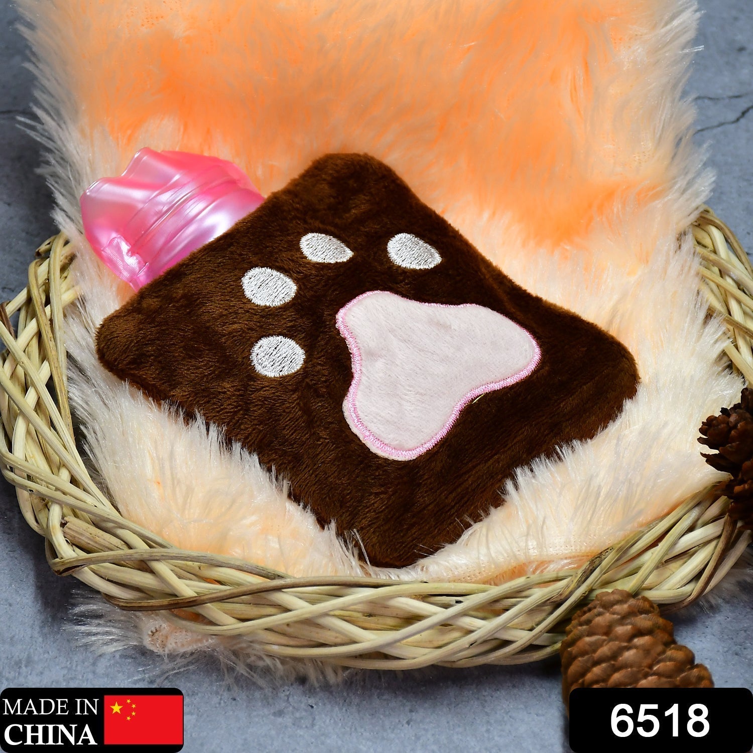 Paw Print Small Hot Water Bag with Cover for Pain Relief your brand