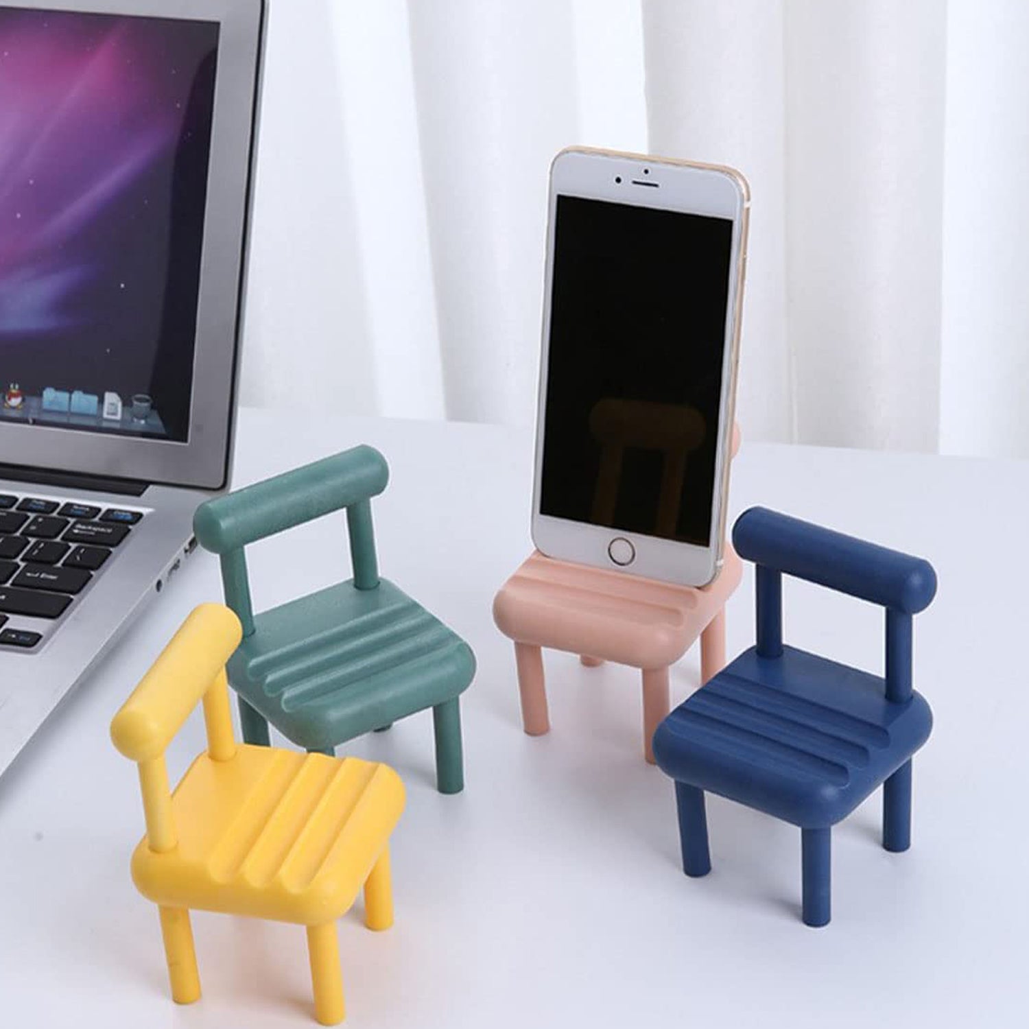 Mobile Phone Holder, Mini Chair Cell Phone Stand, Portable Smartphone Dock, Cellphone Holder for Desktop Design Compatible with All Mobile Phones (1 Pc) - Shopmania Wholesale