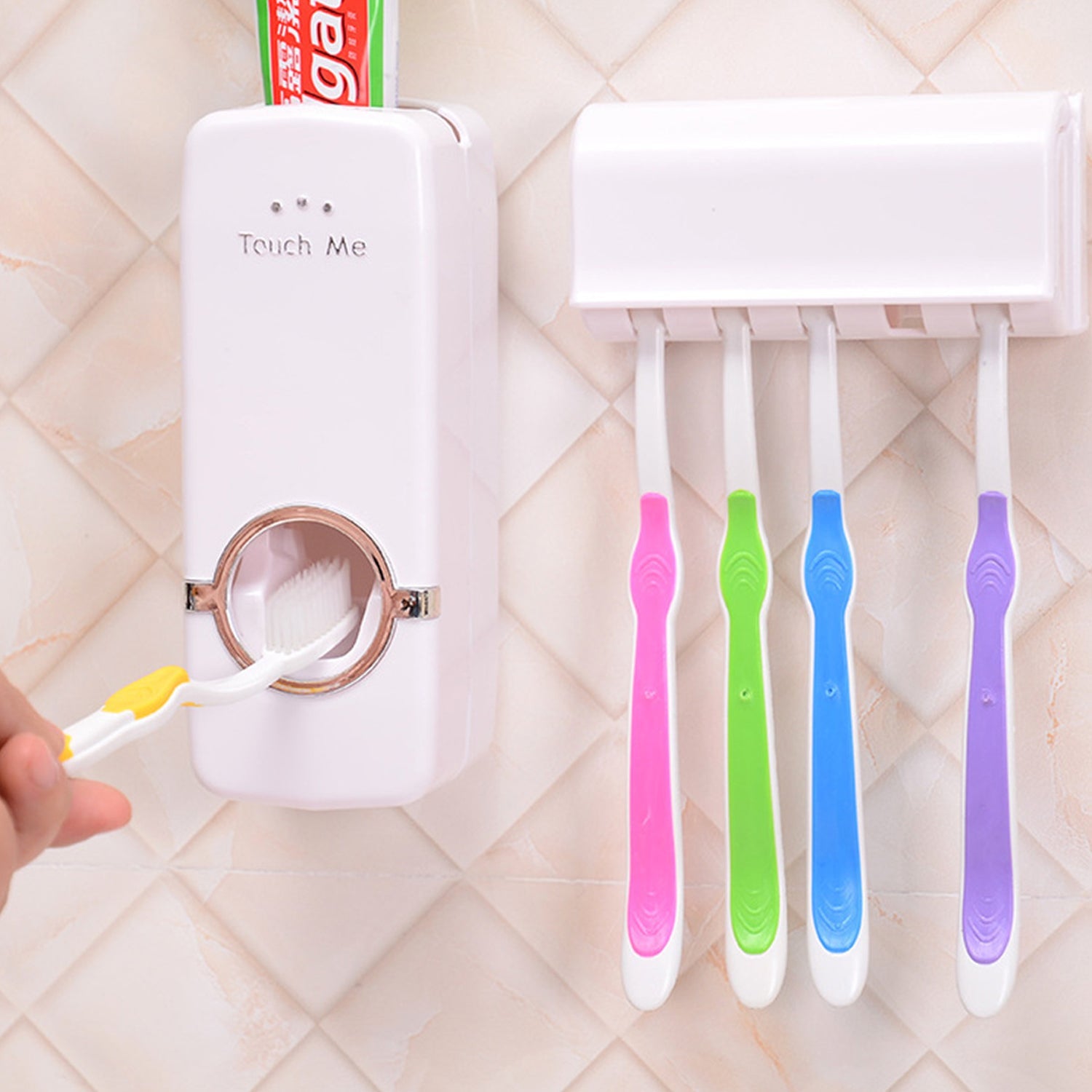 Toothpaste Dispenser & Tooth Brush Holder - Shopmania Wholesale