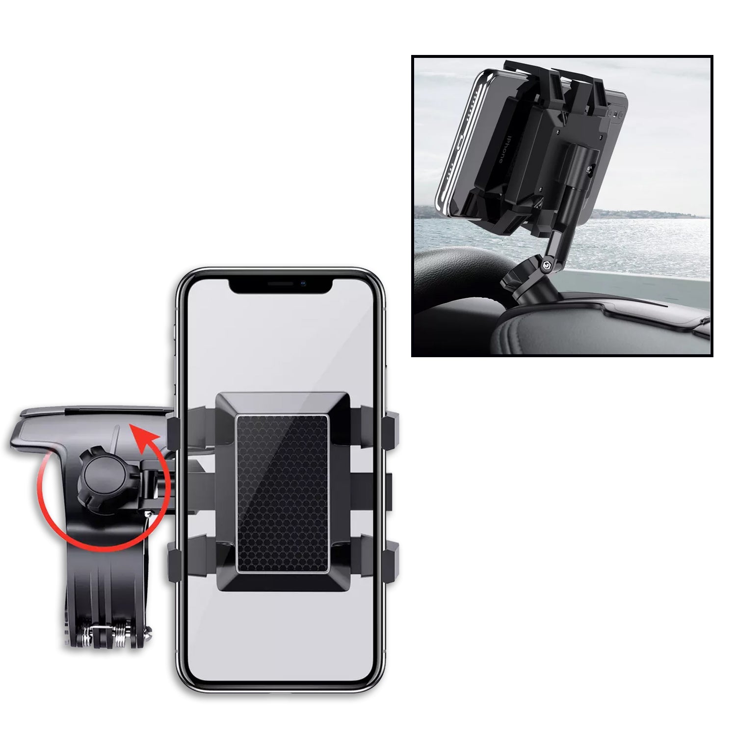 Car Mobile Phone Holder Mount Stand with 360 Degree. Stable One Hand Operational Compatible with Car Dashboard. - Shopmania Wholesale