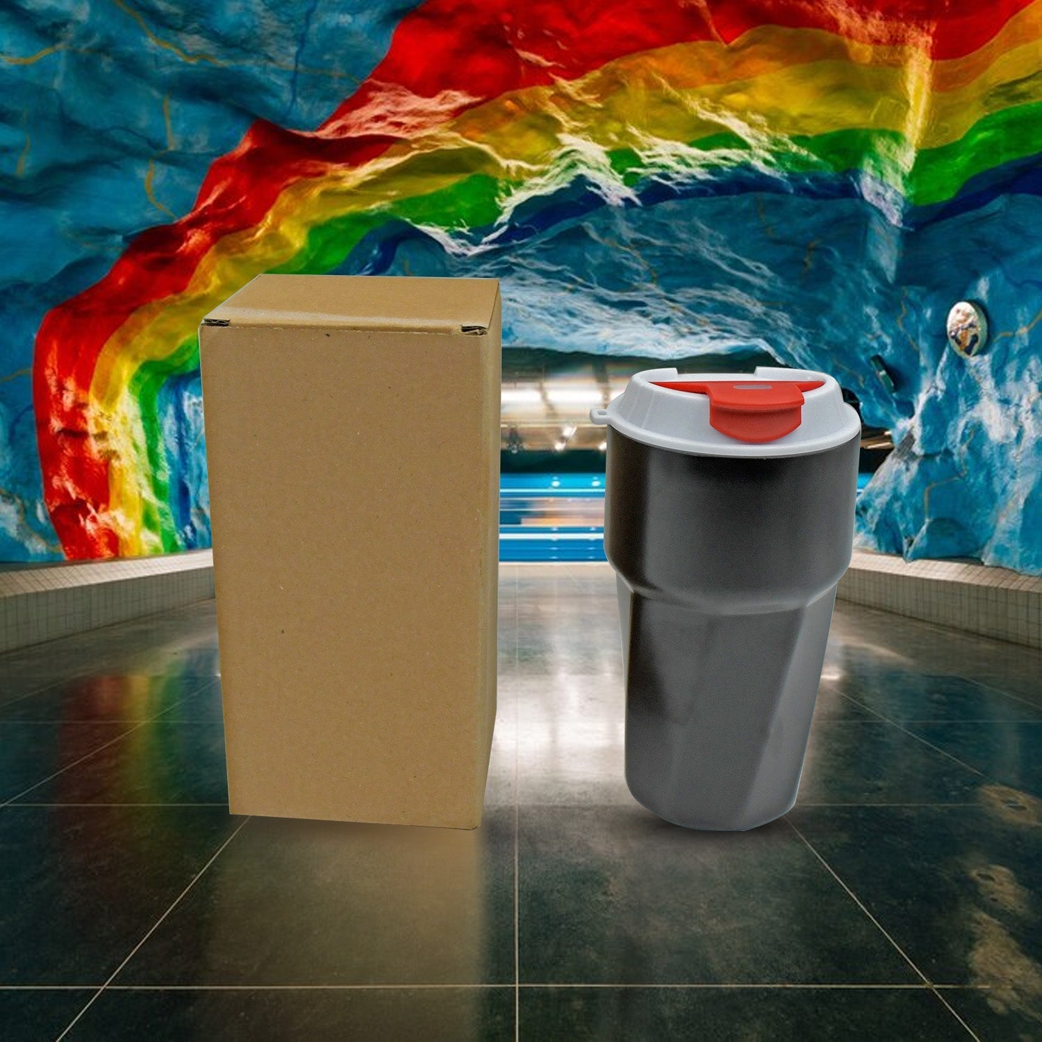 Stainless Steel Vacuum Insulated Travel Mug with Lid (1 Pc) - Coffee, Tea your brand