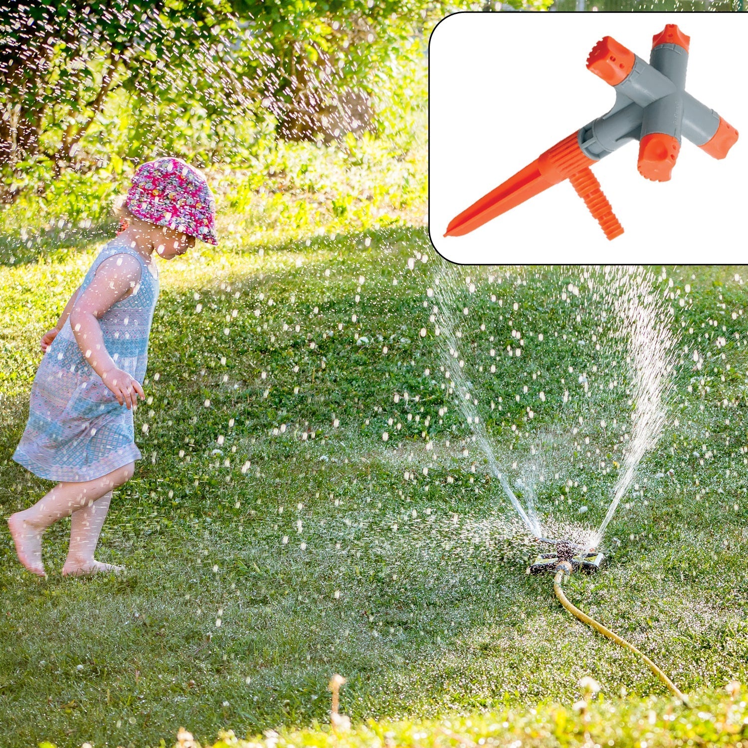 Garden Sprinkler 360° Rotating Adjustable Round 4 Arm Lawn Water Sprinkler for Watering Garden Plants / Pipe Hose Irrigation Yard Water Sprayer - Shopmania Wholesale