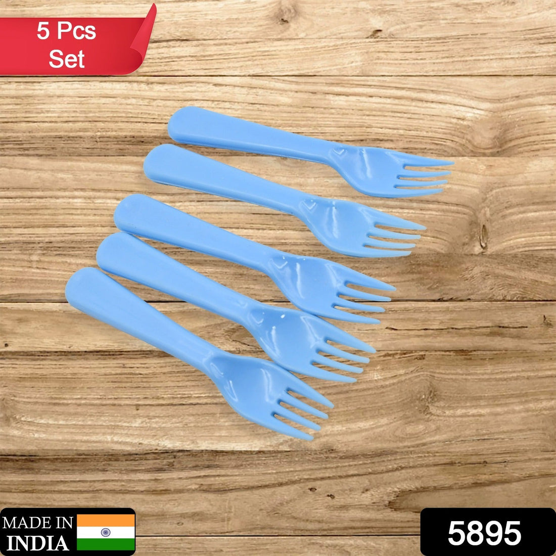 Heavyweight plastic forks, reusable and durable, 5-piece set.