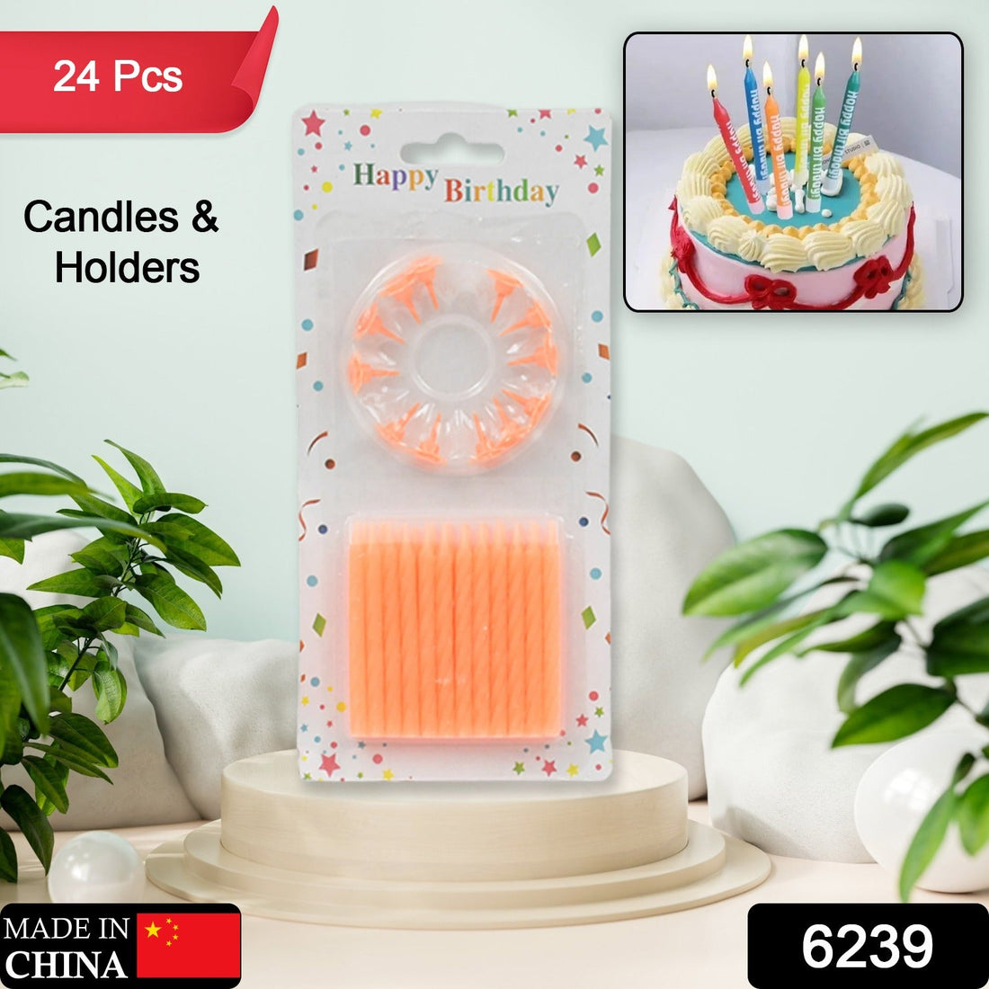 Pack of 24 birthday party candles.