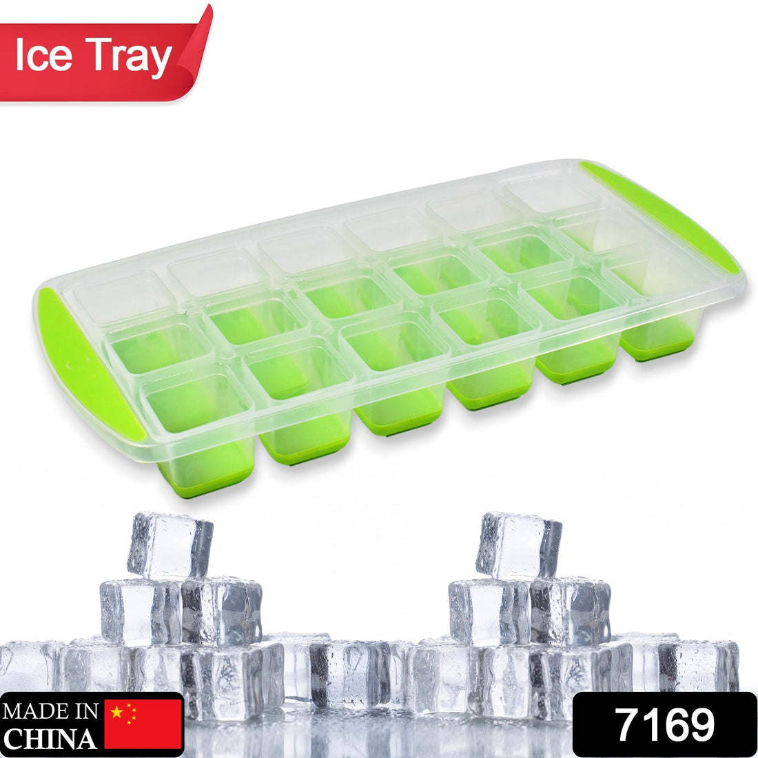 Ice cube tray with 18 cavities