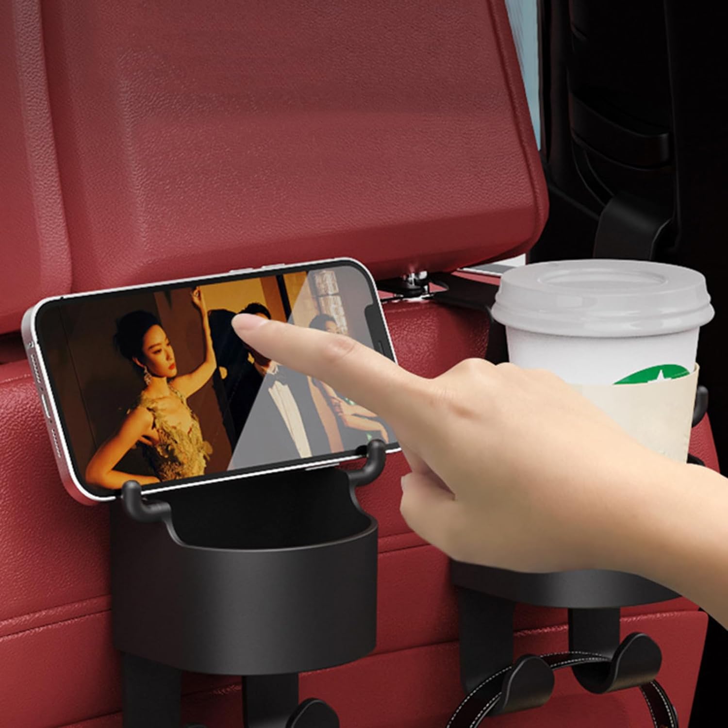 Car Headrest Backseat Organizer, 3 in 1 Automotive Cell Phone Drink cupholder Adapter with Headrest Hooks for Kids and Adults, Multifunctional Storage for Car Travel Accessories - Shopmania Wholesale
