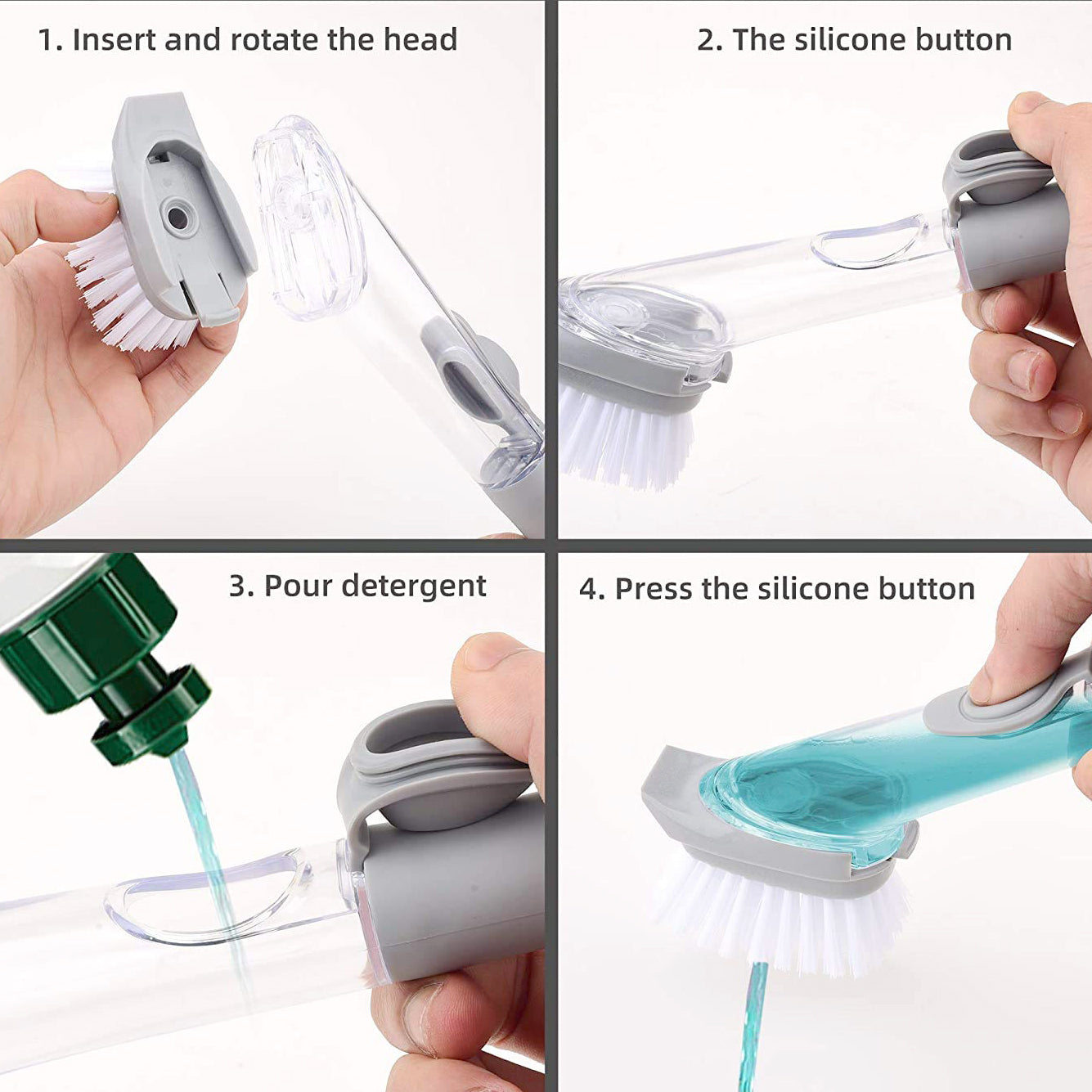 Home & Kitchen Cleaning Brushes, Scrubber, Soap Dispenser Scrub Brush for Pans Pots and Bathtub Sink (2 In 1) your brand