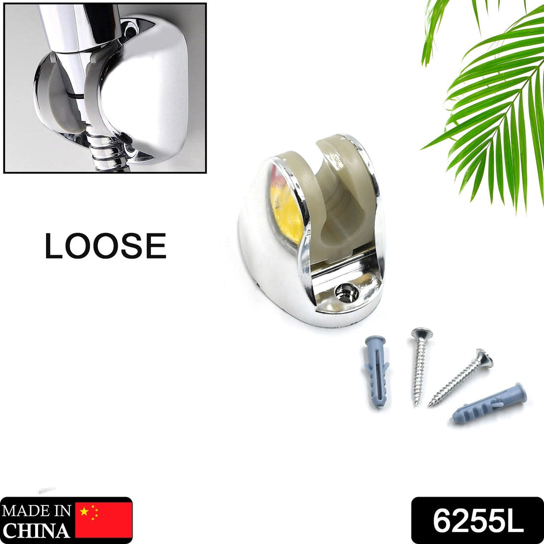 Adjustable hand shower holder with screws.