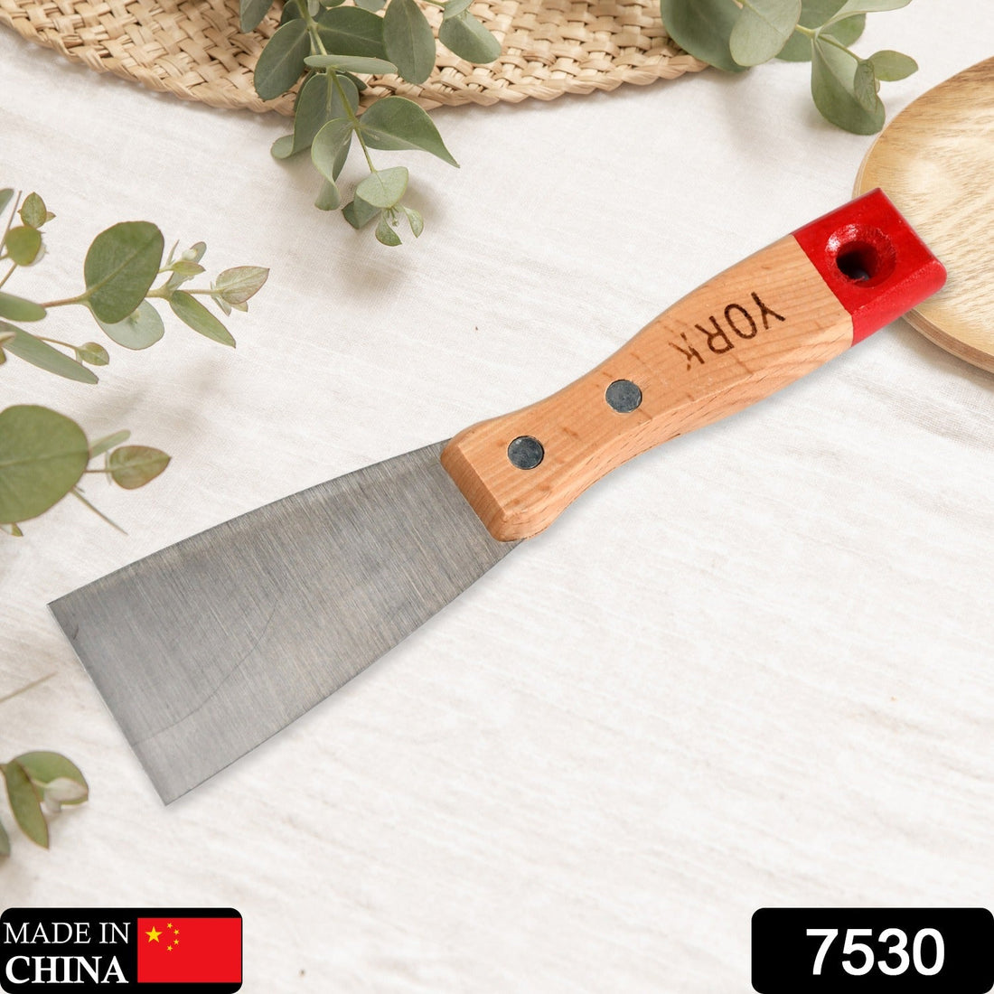 Putty knife set with rubber handle