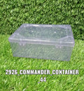Container for storing items, commander style.