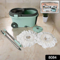 Ganesh Quick Spin Mop Steel Spin, Bucket Floor Cleaning, Easy Wheels & Big Bucket, Floor Cleaning Mop With Bucket, 2 Micro fiber head / Refill - Shopmania Wholesale