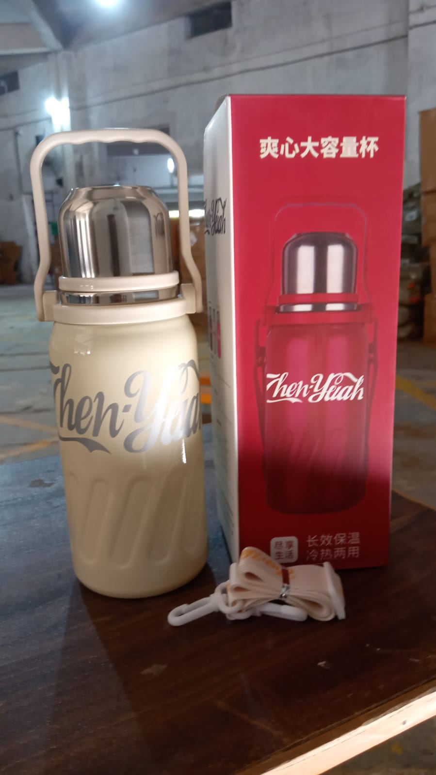 Stainless Steel Vacuum Insulated Water Bottle | Leak Proof Flask for Tea Coffee | Reusable Water Bottle with Hanging Strap | Bottle for Hot & Cold Drinks Wide Mouth Water Flask 1200 ML - Shopmania Wholesale
