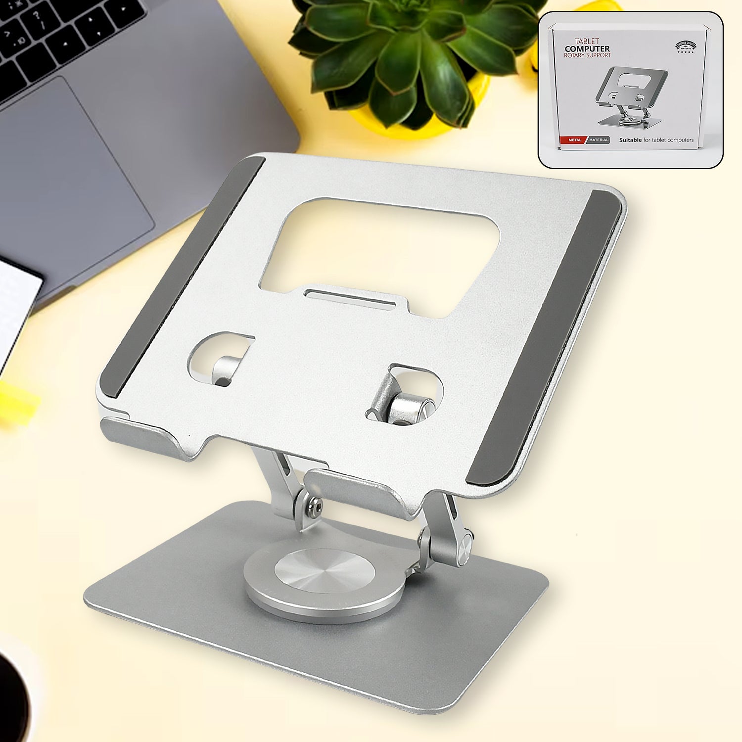 Aluminum Alloy 360°Rotating Bracket, Adjustable Tablet Stand, Portable Foldable Ergonomic Tablet Support - Shopmania Wholesale