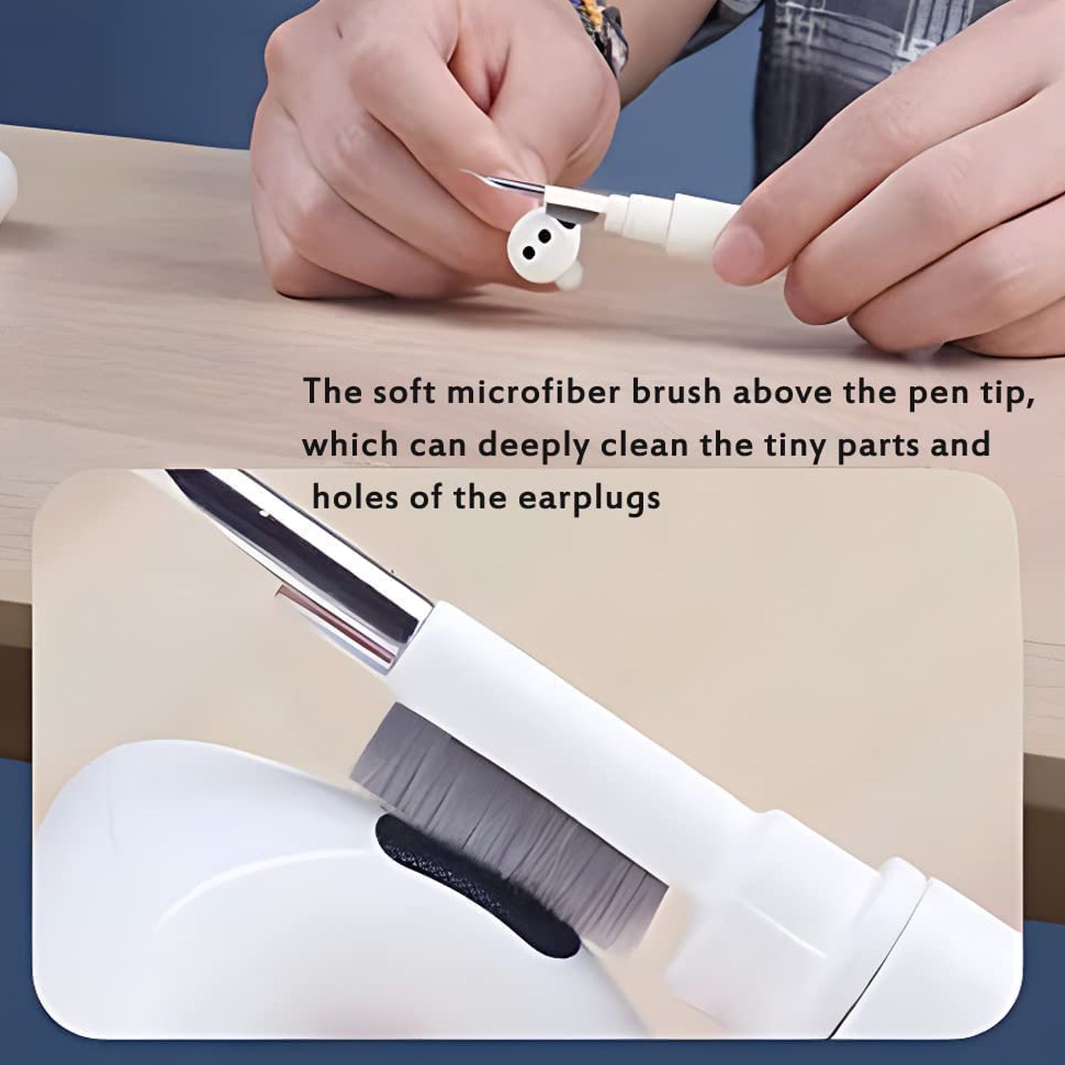 3 In 1 Earbuds Cleaning Pen For Cleaning Of Ear Buds And Ear Phones Easily Without Having Any Damage. your brand