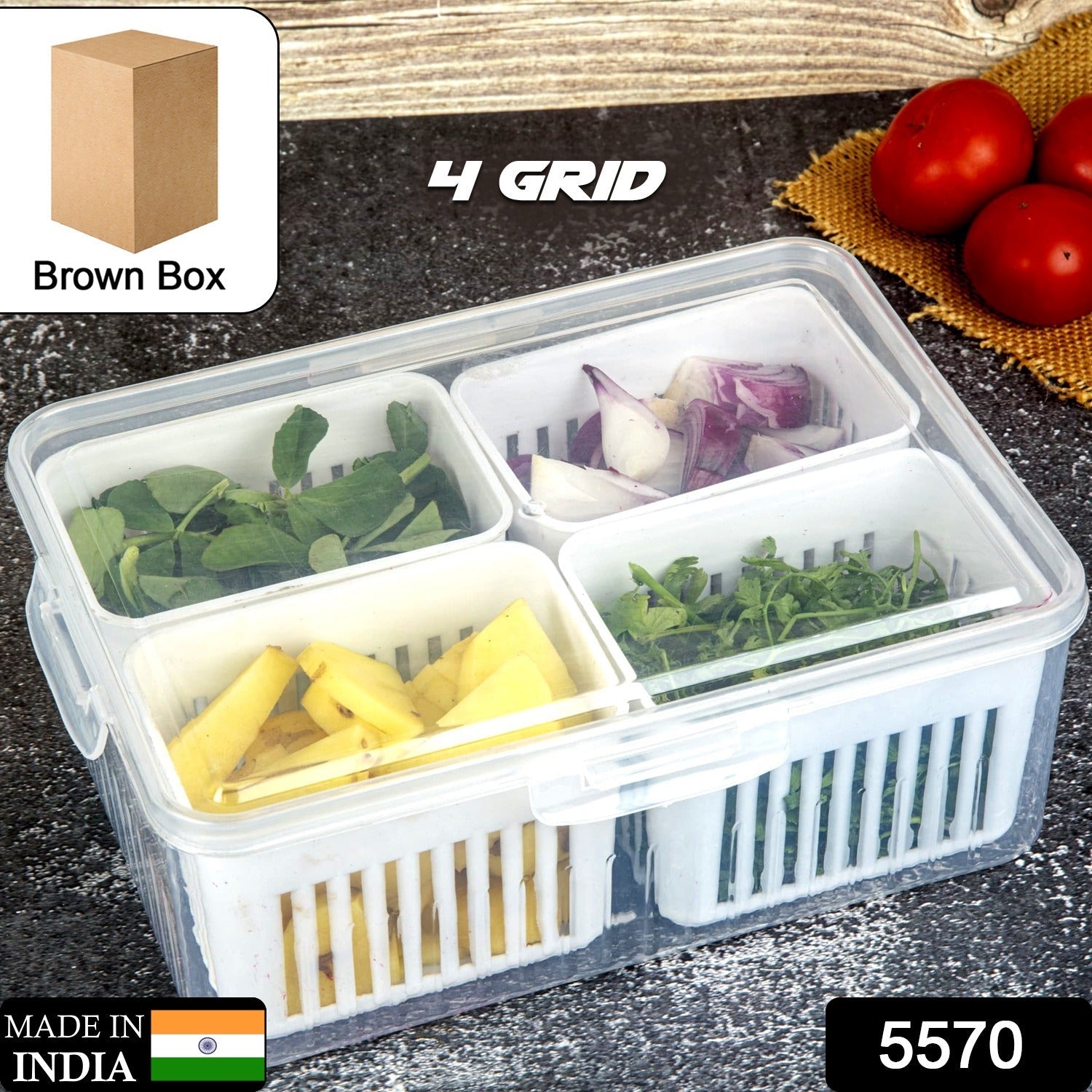 Fridge Storage Boxes Freezer Storage Containers, Container for Kitchen Storage Set, Storage in Kitchen, Vegetable Storage, Draining Crisper Refrigerator Food Box (1 Pc) your brand