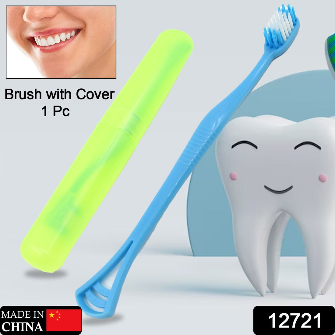 2 in 1 Soft Toothbrush and Tongue With Toothbrush Cover Cleaner Scraper for Men and Women, Kids, Adults Plastic Toothbrush Cover / Case / Holder (1 Pc) - Shopmania Wholesale