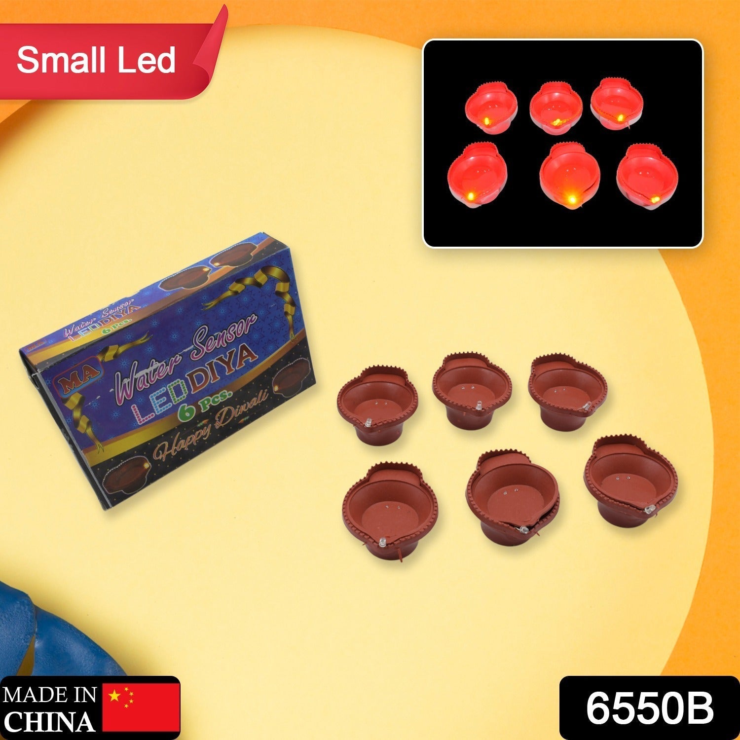 Water Sensor Diyas for Diwali Decoration | Diyas for Home Decoration| Diwali Decoration Items for Home Decor Diyas | Diwali LED Diyas Candle with Water Sensing Technology E-Diya (6Pc Set) - Shopmania Wholesale